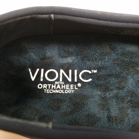 Vionic Powell Blue Cloth Slip On Shoes, 7.5 W - Picture 8 of 14